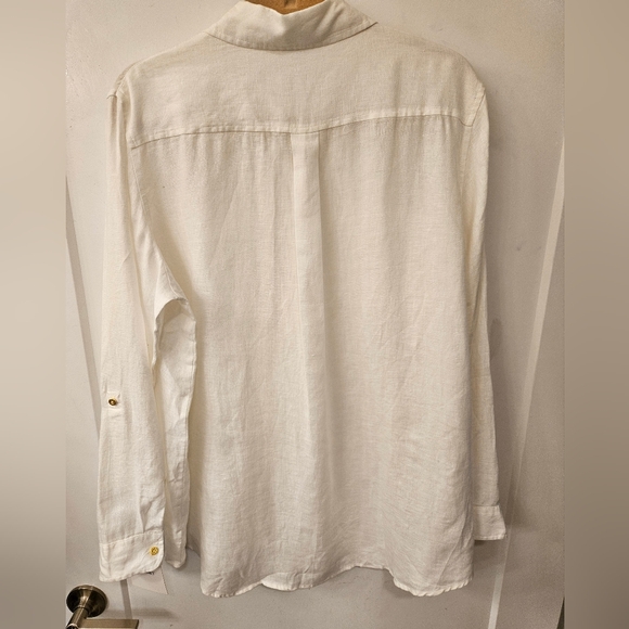 NWT - Linen Ellen Tracy White Button Down Shirt - Size XL - Picture 9 of 12